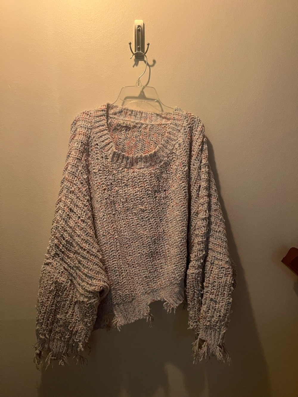 POL Multicolor distressed Crewneck Sweater